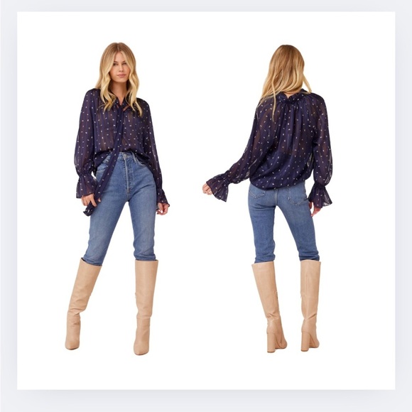 NWOT MISA Los Angeles “Gracie” Tie-Neck Blouse – Size M - Picture 5 of 8